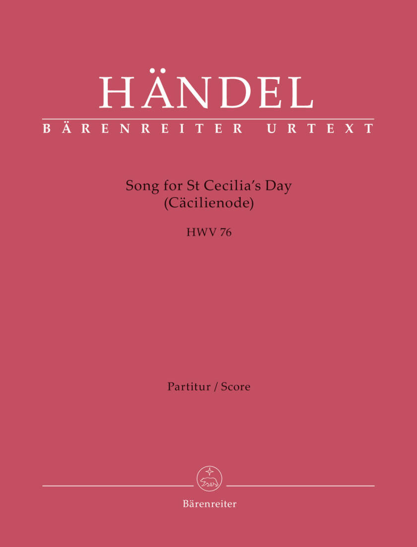 Song for St Cecilia\'s Day HWV 76 - Handel - Score, Urtext Edition - Soloists, Mixed Choir (Satb), Orchestra