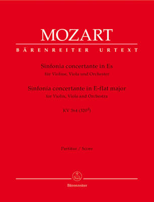 Sinfonia Concertante for Violin, Viola and Orchestra in E-flat Major K. 364 (320d) - Mozart - Score, Urtext Edition - Violin, Viola, Orchestra