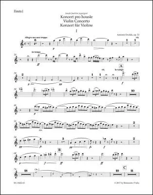 Concerto for Violin and Orchestra in a Minor Op. 53 - Dvorak - Wind Set, Urtext Edition