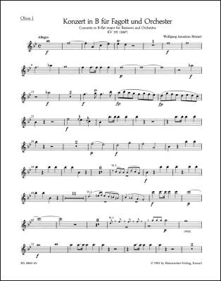 Concerto in B-flat Major K. 191(186e) - Mozart - Wind Set, Urtext Edition
