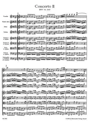Brandenburg Concerto No. 2 in F Major BWV 1047 - Bach - Score, Urtext Edition