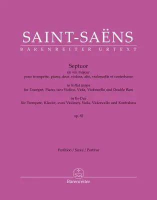 Septuor for Trumpet, Piano, Two Violins, Viola, Violoncello and Double Bass in E-flat Major Op. 65 - Saint-Saens - Score, Urtext Edition - Orchestra