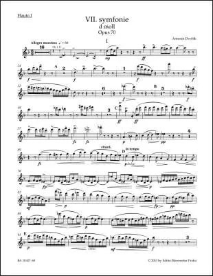 Baerenreiter Verlag - Symphony No. 7 in D Minor Op. 70 - Dvorak - Wind Set, Urtext Edition