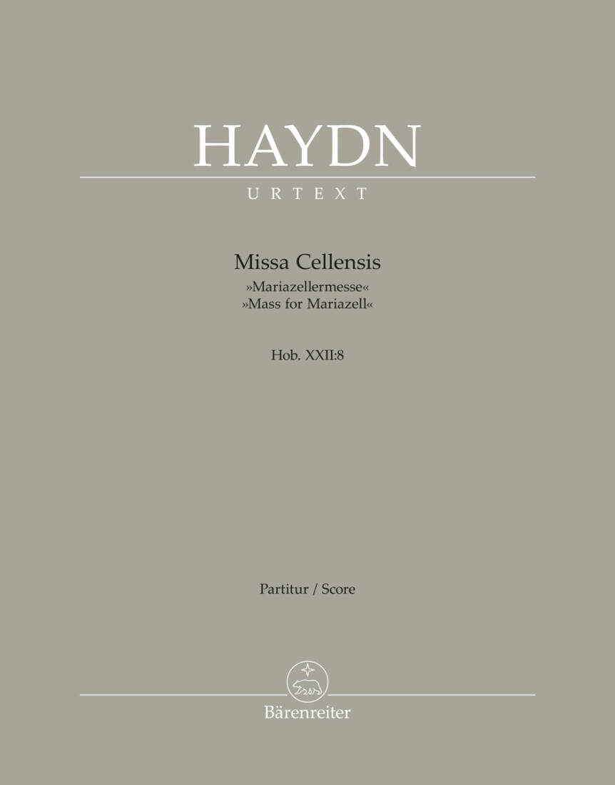 Missa Cellensis Hob. XXII:8 \'\'Mass for Mariazell\'\' - Haydn - Score, Urtext Edition - Vocal, Mixed Choir, Orchestra