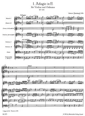 Single Movements for Violin and Orchestra K. 261, 269 (261a), 373 - Mozart - Score, Urtext Edition, Anthology