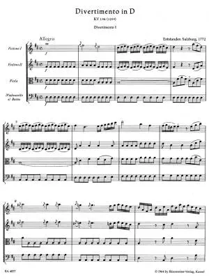 Three Divertimenti for Strings K. 136-138 (125a-c) - Mozart - Score, Urtext Edition, Anthology