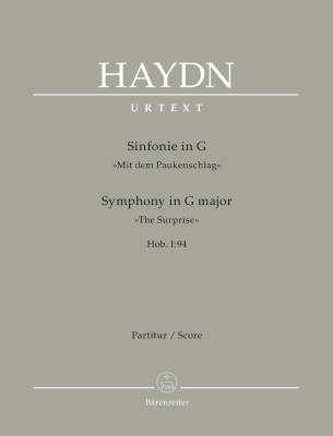 Symphony in G Major Hob. I:94 ''the Surprise'' - Haydn - Score, Urtext Edition - Orchestra