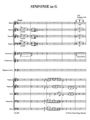 Symphony in G Major Hob. I:94 \'\'the Surprise\'\' - Haydn - Score, Urtext Edition - Orchestra