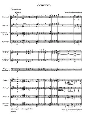 Idomeneo K. 366 - Mozart - Score, Urtext Edition
