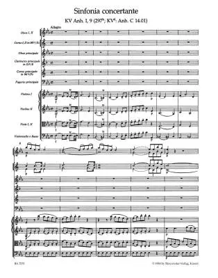 Sinfonia Concertante for Oboe, Clarinet, Horn, Bassoon and Orchestra in E-flat Major K. Anh. I,9 (297b) - Mozart - Score, Urtext Edition