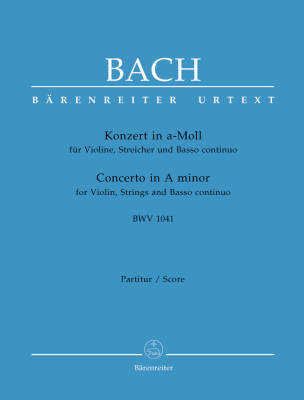 Concerto for Violin, Strings and Basso Continuo in a Minor BWV 1041 - Bach - Score, Urtext Edition - Violin, Viola, Basso Continuo
