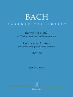 Baerenreiter Verlag - Concerto for Violin, Strings and Basso Continuo in a Minor BWV 1041 - Bach - Score, Urtext Edition - Violin, Viola, Basso Continuo