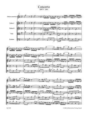 Concerto for Violin, Strings and Basso Continuo in a Minor BWV 1041 - Bach - Score, Urtext Edition - Violin, Viola, Basso Continuo