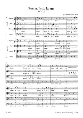Komm, Jesu, Komm BWV 229 - Bach - Choral Score, Urtext Edition