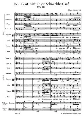 Der Geist Hilft Unser Schwachheit auf BWV 226 - Bach - Score, Urtext Edition