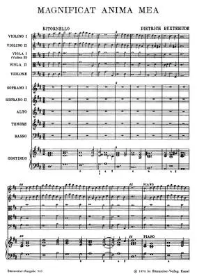 Magnificat Anima Mea Buxwv-anh 1 - Buxtehude - Score, Set of Parts - Choir, Strings, Basso Continuo