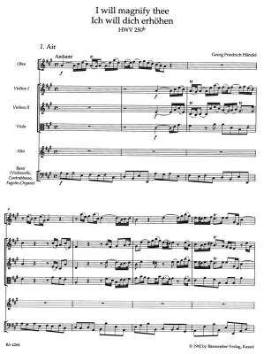 I Will Magnify Thee HWV 250b - Handel - Score, Urtext Edition