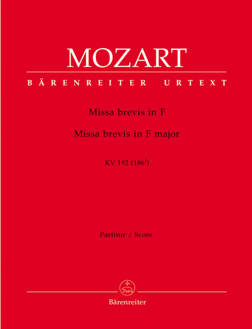 Missa Brevis in F Major K. 192 (186f) - Mozart - Score, Urtext Edition