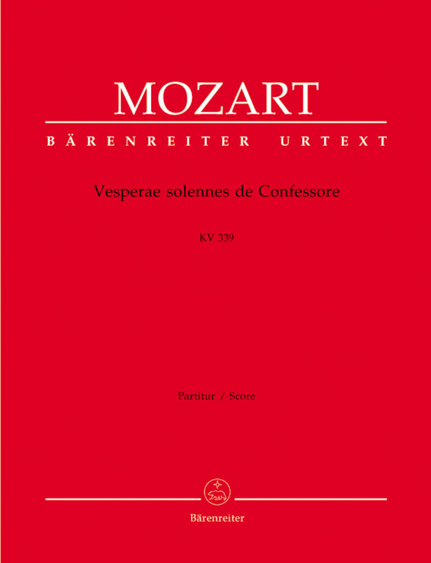 Vesperae Solennes de Confessore K. 339 - Mozart - Score, Urtext Edition