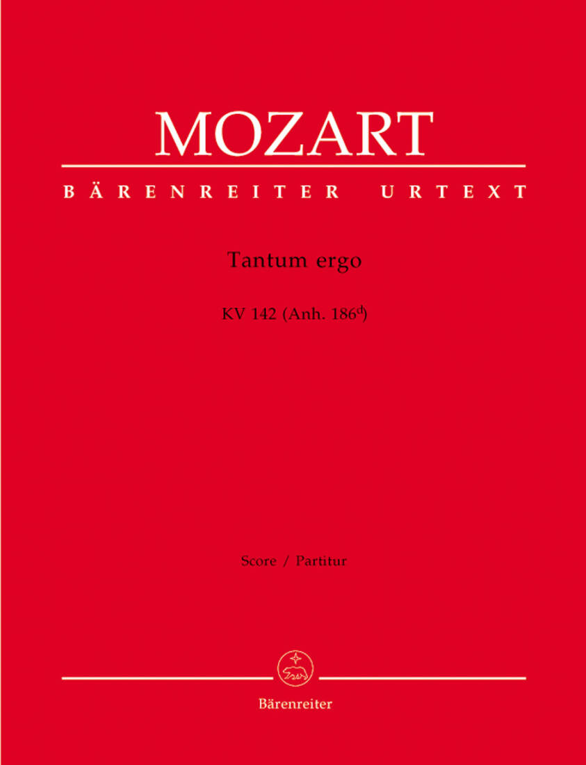Tantum Ergo K. 142 (Anh. 186d) - Mozart - Score, Urtext Edition
