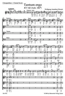 Tantum Ergo K. 142 (Anh. 186d) - Mozart - Score, Urtext Edition