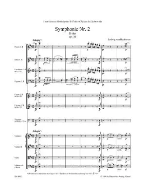 Symphony No. 2 in D Major Op. 36 - Beethoven - Score, Urtext Edition - Orchestra
