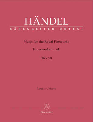 Music for the Royal Fireworks HWV 351 - Handel - Score, Urtext Edition