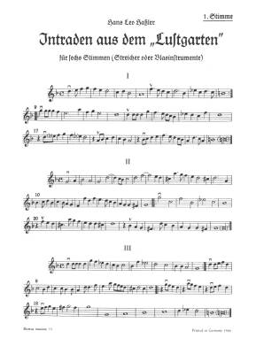 Intraden - Hassler - Violin I Part