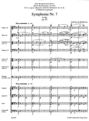 Symphony No. 7 in a Major Op. 92 - Beethoven - Score, Urtext Edition - Orchestra