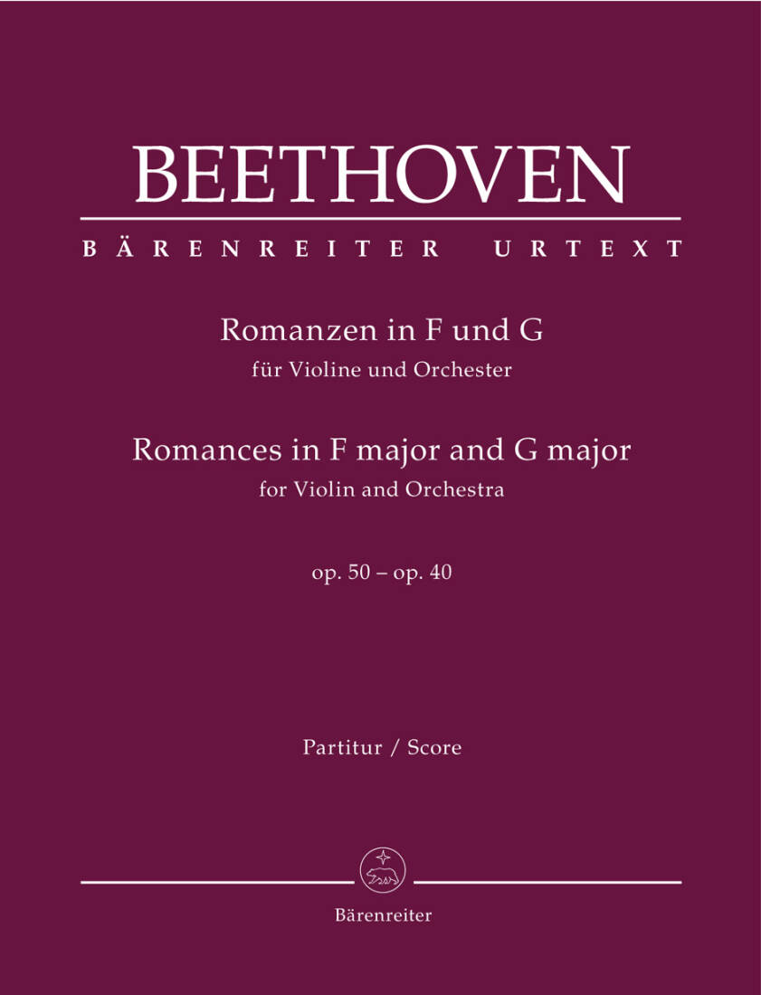 Romances in F Major and G Major Op. 50, 40 - Beethoven - Violin/Orchestra - Score