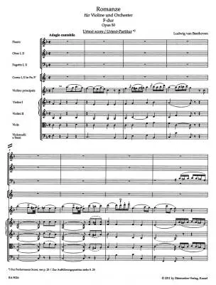 Romances in F Major and G Major Op. 50, 40 - Beethoven - Violin/Orchestra - Score