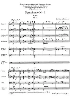 Symphony No. 1 in C Major Op. 21 - Beethoven - Score, Urtext Edition - Orchestra