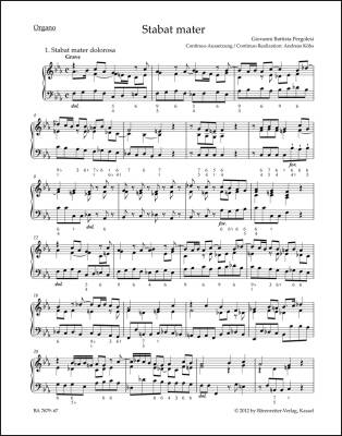 Stabat Mater for Soprano, Alto, Strings and Basso Continuo - Pergolesi - Organ Part, Urtext Edition