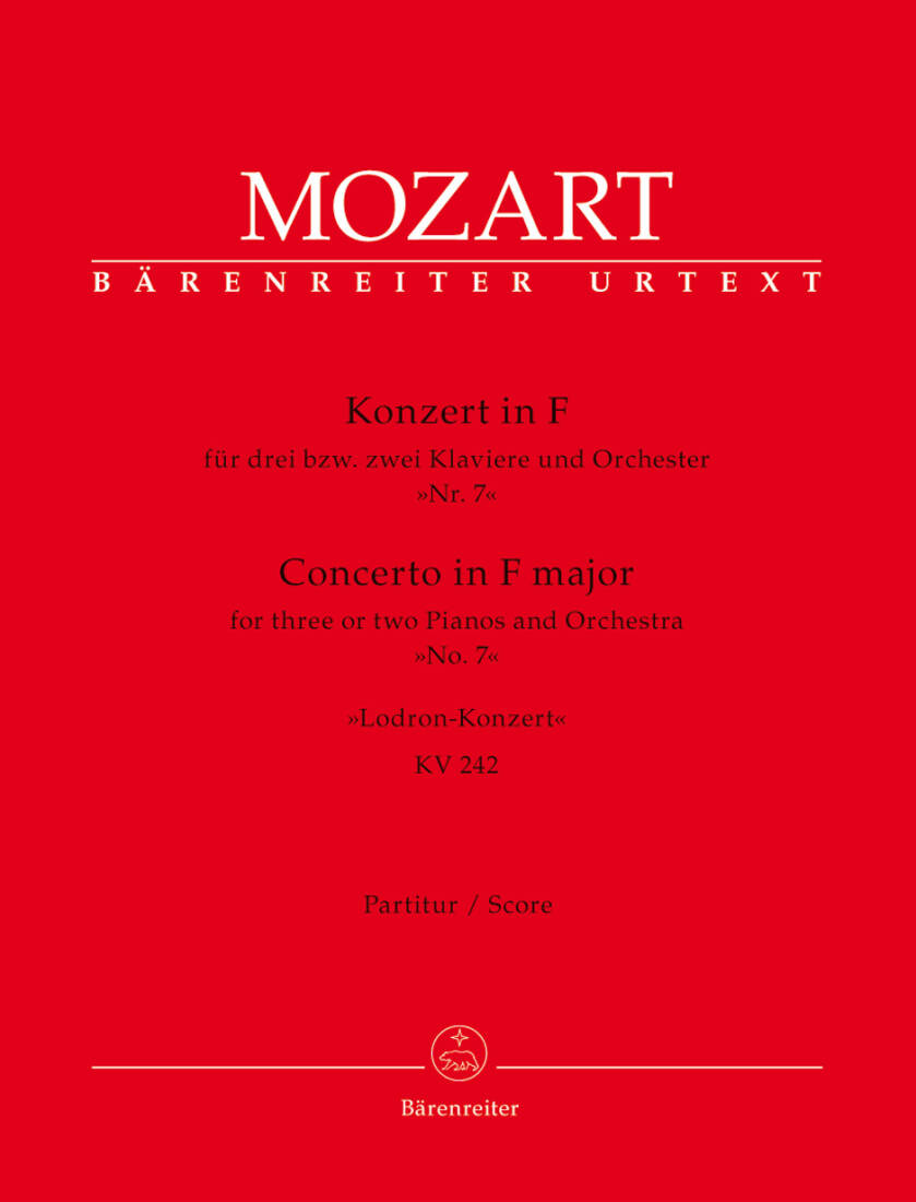 Concerto No. 7 in F Major K. 242 \'\'Lodron Concerto\'\' - Mozart - Score