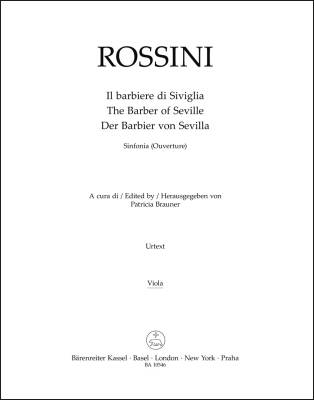 Il Barbiere Di Siviglia (der Barbier von Sevilla). Sinfonia (Ouverture) - Rossini - Viola Part, Urtext Edition
