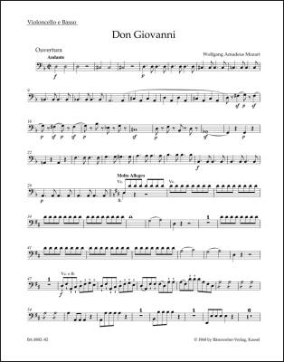 Overture to ''Don Giovanni'' K. 527 - Mozart - Cello/Double Bass Part, Urtext Edition