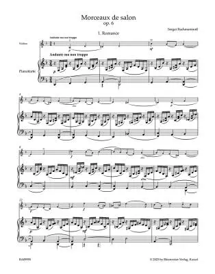 Works for Violin and Piano - Rachmaninoff - Score, Part, Urtext Edition - Violin Solo, Piano