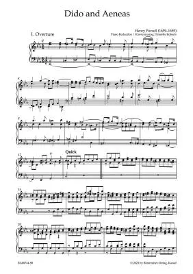 Dido and Aeneas - Purcell - Vocal Score, Urtext Edition - Soloists, Mixed Choir, Orchestra