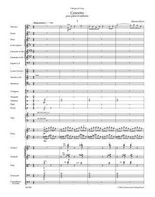 Concerto for Piano and Orchestra - Ravel - Score, Urtext Edition - Piano, Orchestra
