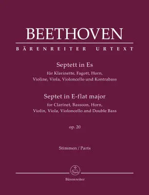 Baerenreiter Verlag - Septet for Clarinet, Bassoon, Horn, Violin, Viola, Violoncello and Double Bass in E-flat Major Op. 20 - Beethoven - Set of Parts, Urtext Edition