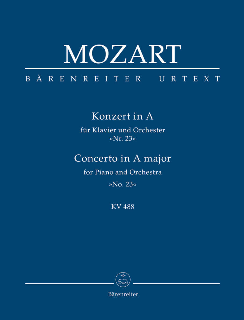 Concerto for Piano and Orchestra No. 23 in a Major K. 488 - Mozart - Study Score, Urtext Edition - Piano, Orchestra