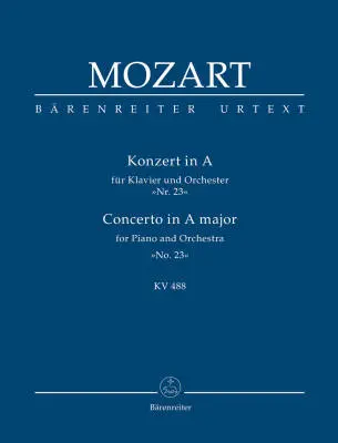Baerenreiter Verlag - Concerto for Piano and Orchestra No. 23 in a Major K. 488 - Mozart - Study Score, Urtext Edition - Piano, Orchestra