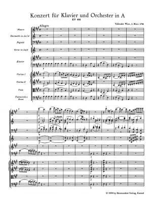Concerto for Piano and Orchestra No. 23 in a Major K. 488 - Mozart - Study Score, Urtext Edition - Piano, Orchestra