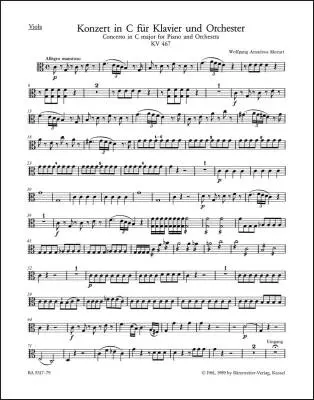 Concerto for Piano and Orchestra No. 21 in C Major K. 467 - Mozart - Viola Part