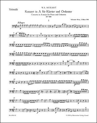Concerto No. 23 in a Major K. 488 - Mozart - Cello Part