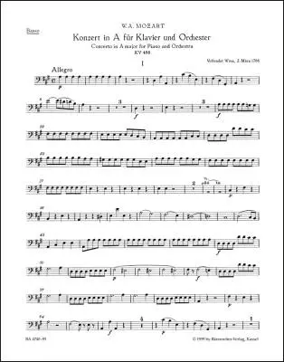 Concerto No. 23 in a Major K. 488 - Mozart - Double Bass Part