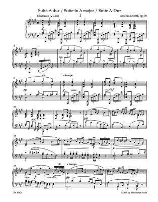 Suite for Piano in a Major Op. 98 - Dvorak - Performance Score, Urtext Edition - Piano