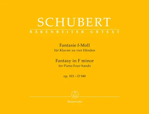 Baerenreiter Verlag - Fantasy for Piano (Four-hands) in F Minor Op. 103 D 940 - Schubert - Performance Score, Urtext Edition - Piano
