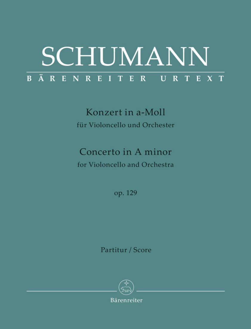 Concerto for Violoncello and Orchestra in a Minor Op. 129 - Schumann - Score, Urtext Edition - Orchestra