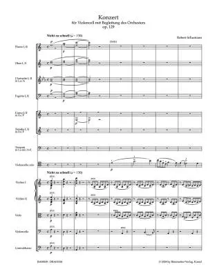 Concerto for Violoncello and Orchestra in a Minor Op. 129 - Schumann - Score, Urtext Edition - Orchestra